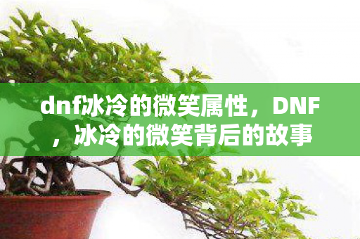 dnf冰冷的微笑属性,DNF,冰冷的微笑背后的故事 dnf冰冷的微笑属性,DNF,冰冷的微笑背后的故事
