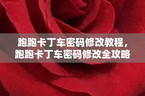 跑跑卡丁车密码修改教程,跑跑卡丁车密码修改全攻略,轻松几步,保护你的账号安全 跑跑卡丁车密码修改教程,跑跑卡丁车密码修改全攻略,轻松几步,保护你的账号安全