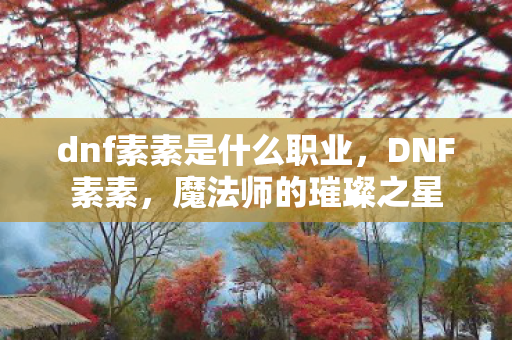 dnf素素是什么职业,DNF素素,魔法师的璀璨之星 dnf素素是什么职业,DNF素素,魔法师的璀璨之星