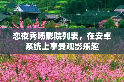 恋夜秀场影院列表,在安卓系统上享受观影乐趣 恋夜秀场影院列表,在安卓系统上享受观影乐趣