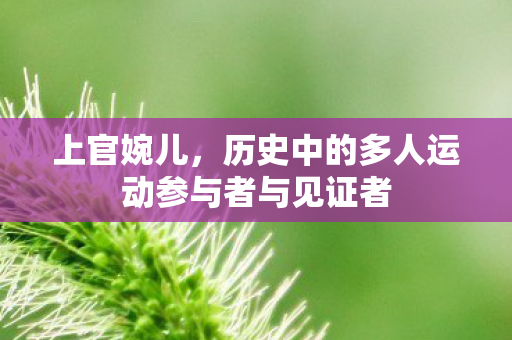 上官婉儿，历史中的多人运动参与者与见证者