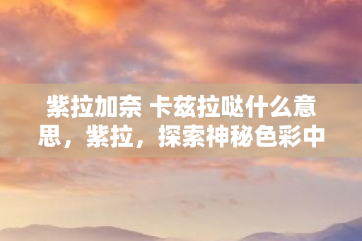 紫拉加奈 卡兹拉哒什么意思,紫拉,探索神秘色彩中的独特魅力 紫拉加奈 卡兹拉哒什么意思,紫拉,探索神秘色彩中的独特魅力