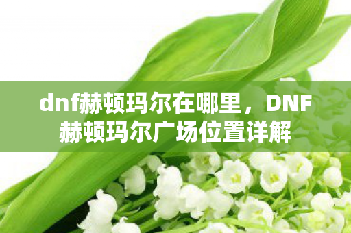 dnf赫顿玛尔在哪里,DNF赫顿玛尔广场位置详解 dnf赫顿玛尔在哪里,DNF赫顿玛尔广场位置详解