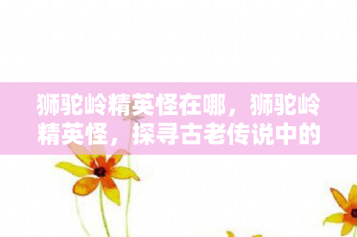 狮驼岭精英怪在哪，狮驼岭精英怪，探寻古老传说中的神秘生物