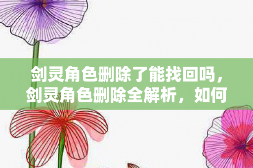 剑灵角色删除了能找回吗,剑灵角色删除全解析,如何安全、高效地删除你的角色 剑灵角色删除了能找回吗,剑灵角色删除全解析,如何安全、高效地删除你的角色