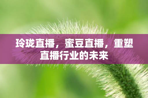 玲珑直播，蜜豆直播，重塑直播行业的未来