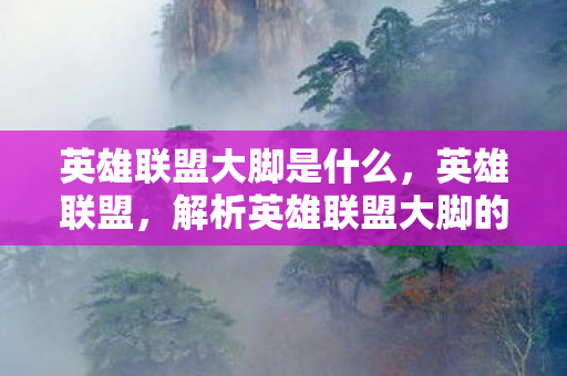 英雄联盟大脚是什么，英雄联盟，解析英雄联盟大脚的实用性与影响