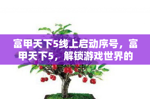 富甲天下5线上启动序号,富甲天下5,解锁游戏世界的钥匙 富甲天下5线上启动序号,富甲天下5,解锁游戏世界的钥匙