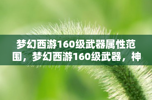 梦幻西游160级武器属性范围,梦幻西游160级武器,神器降临,改写战斗格局 梦幻西游160级武器属性范围,梦幻西游160级武器,神器降临,改写战斗格局