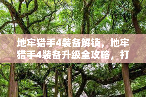 地牢猎手4装备解锁,地牢猎手4装备升级全攻略,打造无敌战士的必备指南 地牢猎手4装备解锁,地牢猎手4装备升级全攻略,打造无敌战士的必备指南