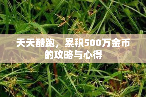 天天酷跑,累积500万金币的攻略与心得 天天酷跑,累积500万金币的攻略与心得