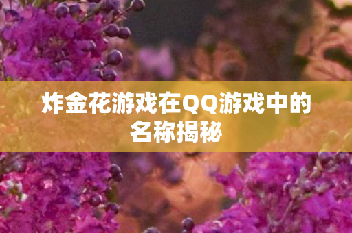 炸金花游戏在QQ游戏中的名称揭秘 炸金花游戏在QQ游戏中的名称揭秘
