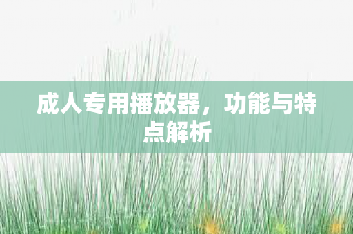 成人专用播放器,功能与特点解析 成人专用播放器,功能与特点解析