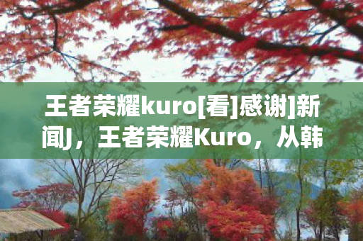 王者荣耀kuro[看]感谢]新闻J，王者荣耀Kuro，从韩流王者到全球电竞巨星的蜕变之路