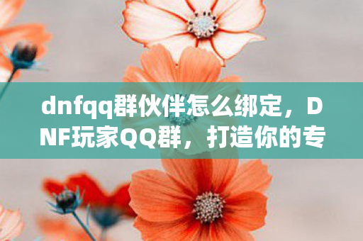 dnfqq群伙伴怎么绑定,DNF玩家QQ群,打造你的专属地下城冒险圈 dnfqq群伙伴怎么绑定,DNF玩家QQ群,打造你的专属地下城冒险圈