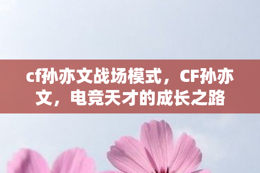 cf孙亦文战场模式，CF孙亦文，电竞天才的成长之路