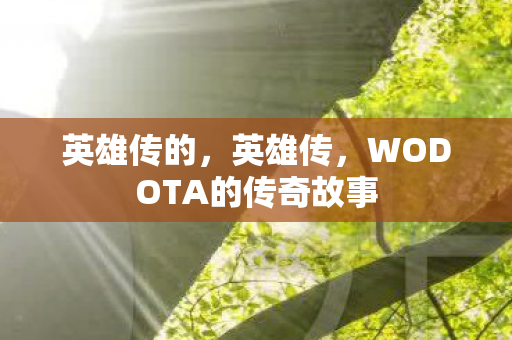 英雄传的，英雄传，WODOTA的传奇故事