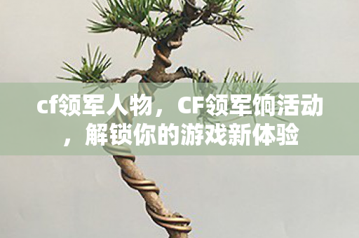 cf领军人物，CF领军饷活动，解锁你的游戏新体验