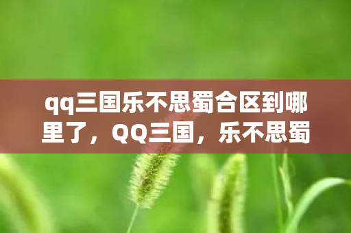 qq三国乐不思蜀合区到哪里了，QQ三国，乐不思蜀的奇幻之旅