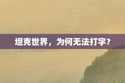 坦克世界,为何无法打字? 坦克世界,为何无法打字?