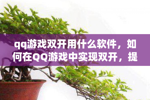 qq游戏双开用什么软件，如何在QQ游戏中实现双开，提升游戏乐趣的实用技巧