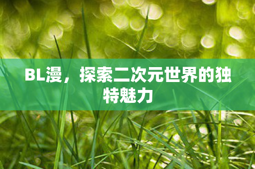 BL漫,探索二次元世界的独特魅力 BL漫,探索二次元世界的独特魅力