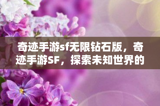 奇迹手游sf无限钻石版，奇迹手游SF，探索未知世界的奇幻之旅