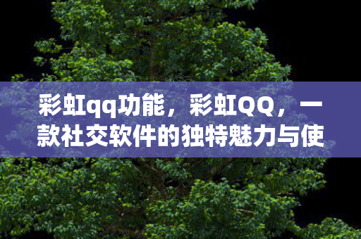 彩虹qq功能,彩虹QQ,一款社交软件的独特魅力与使用方法 彩虹qq功能,彩虹QQ,一款社交软件的独特魅力与使用方法