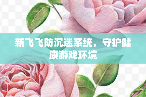 新飞飞防沉迷系统,守护健康游戏环境 新飞飞防沉迷系统,守护健康游戏环境