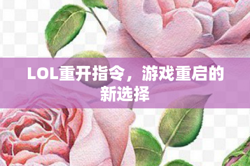 LOL重开指令，游戏重启的新选择