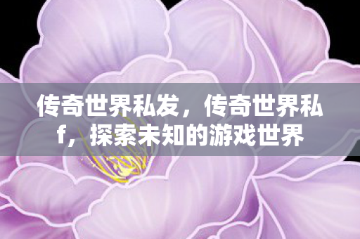 传奇世界私发,传奇世界私f,探索未知的游戏世界 传奇世界私发,传奇世界私f,探索未知的游戏世界