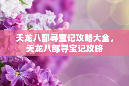 天龙八部寻宝记攻略大全,天龙八部寻宝记攻略 天龙八部寻宝记攻略大全,天龙八部寻宝记攻略