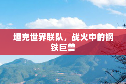坦克世界联队,战火中的钢铁巨兽 坦克世界联队,战火中的钢铁巨兽