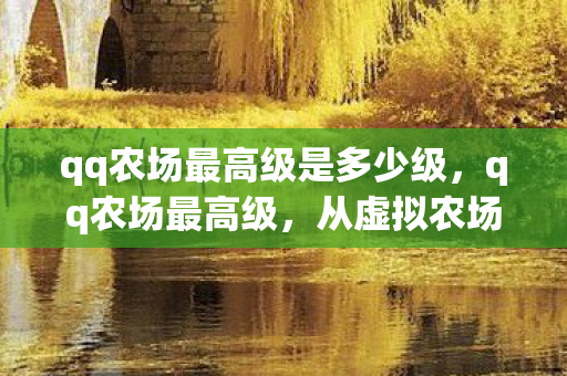 qq农场最高级是多少级，qq农场最高级，从虚拟农场到现实生活的启示