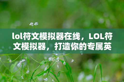 lol符文模拟器在线,LOL符文模拟器,打造你的专属英雄天赋 lol符文模拟器在线,LOL符文模拟器,打造你的专属英雄天赋