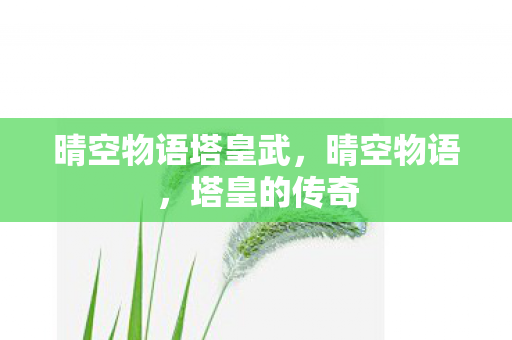 晴空物语塔皇武，晴空物语，塔皇的传奇