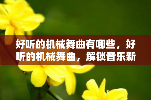 好听的机械舞曲有哪些,好听的机械舞曲,解锁音乐新境界 好听的机械舞曲有哪些,好听的机械舞曲,解锁音乐新境界