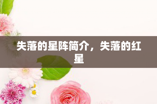 失落的星阵简介，失落的红星