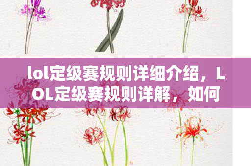 lol定级赛规则详细介绍，LOL定级赛规则详解，如何轻松晋级？