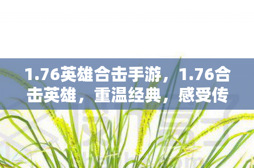 1.76英雄合击手游，1.76合击英雄，重温经典，感受传奇魅力