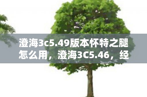 澄海3c5.49版本怀特之腿怎么用，澄海3C5.46，经典再现，策略与激情的碰撞