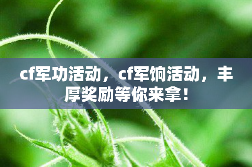 cf军功活动,cf军饷活动,丰厚奖励等你来拿! cf军功活动,cf军饷活动,丰厚奖励等你来拿!