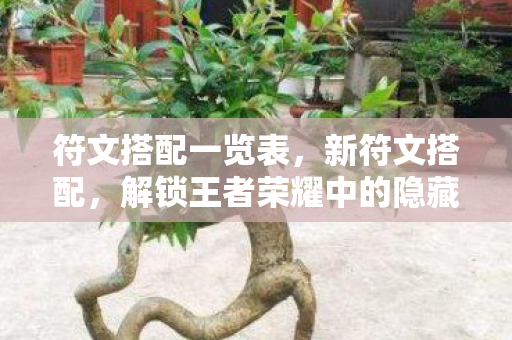 符文搭配一览表,新符文搭配,解锁王者荣耀中的隐藏战力 符文搭配一览表,新符文搭配,解锁王者荣耀中的隐藏战力
