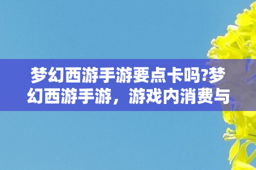 梦幻西游手游要点卡吗?梦幻西游手游,游戏内消费与点卡制度解析 梦幻西游手游要点卡吗?梦幻西游手游,游戏内消费与点卡制度解析