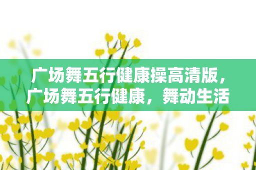 广场舞五行健康操高清版，广场舞五行健康，舞动生活的艺术，调和身心的五行