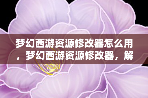 梦幻西游资源修改器怎么用,梦幻西游资源修改器,解锁无限可能的冒险之旅 梦幻西游资源修改器怎么用,梦幻西游资源修改器,解锁无限可能的冒险之旅