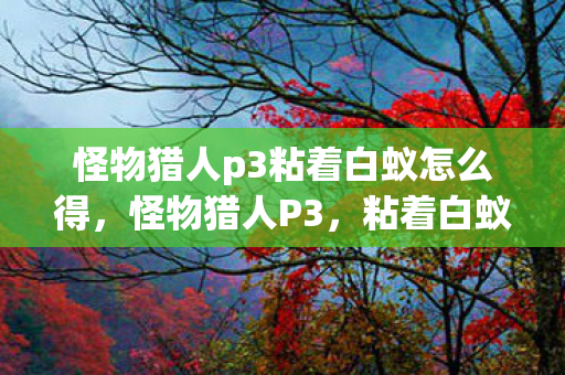 怪物猎人p3粘着白蚁怎么得,怪物猎人P3,粘着白蚁的冒险之旅 怪物猎人p3粘着白蚁怎么得,怪物猎人P3,粘着白蚁的冒险之旅