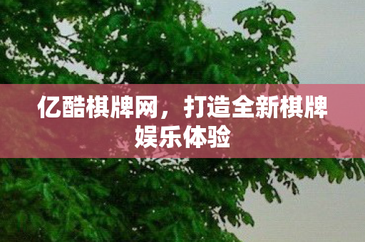 亿酷棋牌网，打造全新棋牌娱乐体验