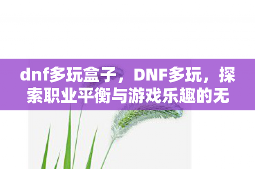 dnf多玩盒子,DNF多玩,探索职业平衡与游戏乐趣的无限可能 dnf多玩盒子,DNF多玩,探索职业平衡与游戏乐趣的无限可能