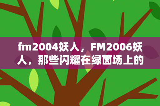 fm2004妖人,FM2006妖人,那些闪耀在绿茵场上的璀璨新星 fm2004妖人,FM2006妖人,那些闪耀在绿茵场上的璀璨新星